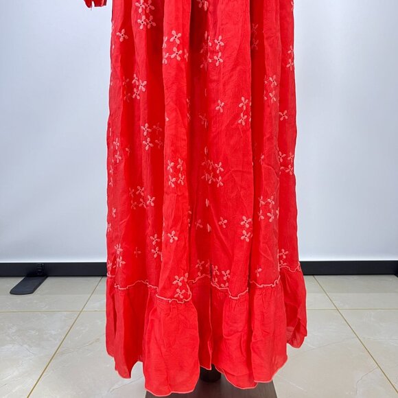 $448 NWOT JOHNNY WAS Embroidery Floral Beesley Maxi Dress Size XS Red - Picture 9 of 16